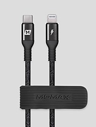 cheap -1 Pack MOMAX Apple MFi Certified Lightning Cable 20W 1ft Lightning USB C 3 A Fast Charging High Data Transfer Nylon Braided Durable For iPad iPhone Phone Accessory