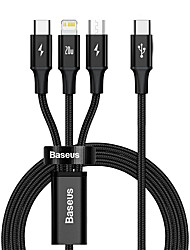 cheap -BASEUS Multi Charging Cable 20W 5ft USB C to Lightning / micro / USB C 5 A Charging Cable Fast Charging Nylon Braided Durable 3 in 1 For Xiaomi Huawei OnePlus Phone Accessory