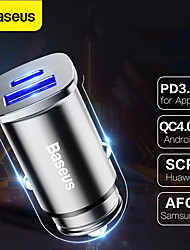 cheap -Baseus 30W Car Charger USB Type-C PD Fast Charge 4.0 3.0 SCP Fast Car Phone Charger