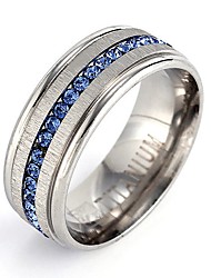 cheap -1pc Ring For Men&#039;s Women&#039;s AAA Cubic Zirconia Blue Street Formal Alloy Classic