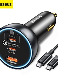 cheap -160W USB C Car Charger Baseus Type C Car Charger QC5.0 PD3.0 PPS 3 Ports Super Fast Charging Car Phone Charger Adapter for iPhone 13 12 11 Pro Max Samsung Galaxy S22 S21 iPad Macbook Pro Air Laptop