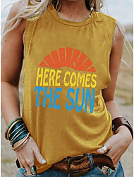 cheap -2021 summer new product european and american cross-border independent station amazon here comes the sun printed vest