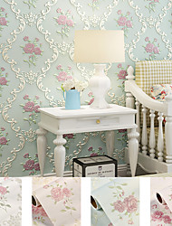 cheap -Wallpaper Wall Cover Sticker Film Peel and Stick Removable Self Adhesive Embossed European Idyll Non Woven Home Decoration 300*53cm