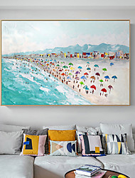 cheap -Mintura Handmade Beach Scenery Oil Paintings On Canvas Wall Art Decoration Modern Abstract Pictures For Home Decor Rolled Frameless Unstretched Painting