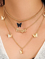cheap -1pc Layered Necklace For Women&#039;s Sport Formal Engagement Stainless Steel Classic Butterfly