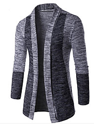 cheap -Men&#039;s Jacket Daily Going out Fall Spring Long Coat Regular Fit Thermal Warm Windproof Casual Streetwear Jacket Long Sleeve Color Block Jacquard Dark Grey Light Grey Coffee