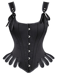 cheap -Corset Women&#039;s Corset Tops Comfortable Overbust Corset Retro Tummy Control Push Up Flower Hook &amp; Eye Lace Up Polyester Party &amp; Evening Club Fall Winter Spring Black Blue / Print