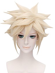 cheap -Cosplay Costume Wig for Final Fantasy VII Cloud Strife Short Anime Hair Blonde