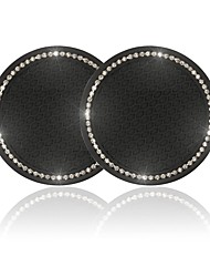cheap -Car Cup Holder Coaster 2 Pack Universal Auto Anti Slip Cup Holder Insert Coaster Bling Crystal Rhinestone Car Interior Accessories