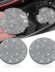 cheap -4pcs Bling Car Cup Holder Coaster 2.75 inch Anti-Slip Shockproof Universal Fashion Vehicle Car Coasters Insert Bling Crystal Rhinestone Auto Automotive Interior Accessories for Women