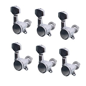 baratos Acessórios Para Instrumentos-6R em linha bloqueada sintonia violão de cordas de cromo estacas cabeças de máquinas chaves sintonizadores para strat estilo tele guitarra elétrica