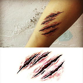 baratos Tinta Corporal Temporária-1 pcs Tatuagens temporárias Impermeável / Non Toxic / Halloween Papel Tatuagem Adesiva / não tóxica / Lombar / Á Prova d'água