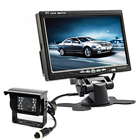 baratos Câmeras de Ré para Carros-7 polegada tft lcd retrovisor monitor câmera de backup de 170 graus kit câmera de visão traseira do carro visão noturna levou à prova d 'água invertendo sistema de estacionamento kit para ônibus camin