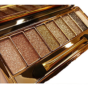 baratos Maquiagem para os Olhos-12 cores Sombra para Olhos Pós Olhos Fosco Brilho Espelho Tampa de Abertura Única Glitter Brilhante esfumaçado Gloss Colorido Longa Duração Natural Maquiagem para o Dia A Dia Maquiagem para Dias das