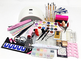 baratos Manicure-Projetos de unhas 2020 77pcs 1 conjunto glitter powder profissional usb nail art kits &amp; acessórios glitter powder nail art kit nail diy ferramentas para unha em estoque