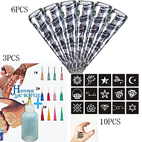 baratos Tinta Corporal Temporária-1 pcs Tubos de Henna Tatuagens temporárias Impermeável Arte para o Corpo Rosto / Mãos / Braço