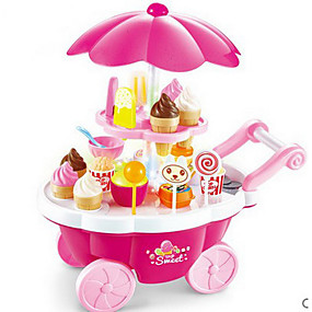 baratos Fantasia &amp; Faz de Conta-Brinquedo de gelado Comida de Brinquedo Brinquedos de Faz de Conta Comida e Bebida Sorvete Sobremesa Segura Para Crianças Crianças Bébé Para Meninas Brinquedos Dom 39 pcs