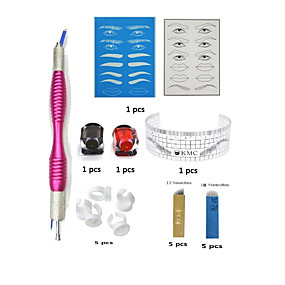 baratos Acessórios Para Maquiagem Definitiva-Kit de maquiagem Sobrancelha Lábios Lápis de Olho Corpo máquinas de tatuagem 18 Sombreadores Redondos 14 Plano