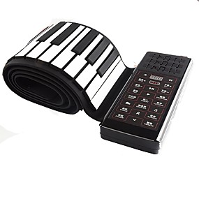 baratos Instrumentos de Percussão-Roll Up Piano Teclado Eletrônico 61 Keys Silicone Recarregável Portátil Midi USB Instrumento Musical Melhor Presente para Crianças e Iniciantes