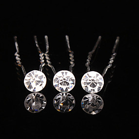 baratos Acessórios para Cabelos-Decorações / Alfinetes Acessórios de cabelo Gorgorão / Cristal / Liga perucas Acessórios Mulheres 10pcs pçs 3 1/8" (8 cm) cm Festa / Diário Estiloso Clássico / Cristal / Strass