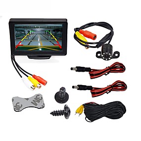 baratos Câmeras de Ré para Carros-BYNCG WG4.3T-4LED 4.3 polegada TFT-LCD 480 TVL 480p CMOS Colorido de 1/4" Com Fio 120 Graus 1 pcs 120 ° 4.3 polegada Camêra Traseira / Monitor de inversão de carro / Kit de visão traseira do carro