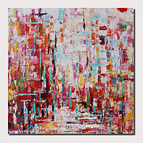 cheap Pinturas Paisagens-Pintura a Óleo Pintados à mão - Abstrato Paisagem Contemprâneo Modern Incluir moldura interna