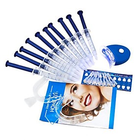 baratos Higiene Oral-dentes branqueamento kit branqueamento sistema brilhante branco sorrisos dentes branqueamento kit gel com led luz profissional