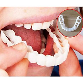 baratos Higiene Oral-whitening snap perfeito sorriso dentes falso tampa do dente em sorriso dentes instantâneas dentadura cosmética cuidados para superior um tamanho se encaixa