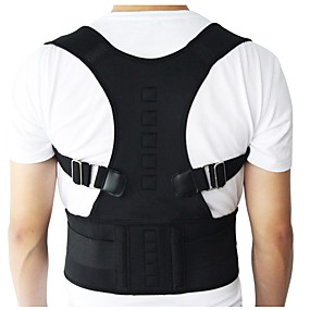 baratos Massageadores &amp; Suportes com Massageador-Mulheres dos homens ajustável corrector postura magnética espartilho de volta cinto suporte lombar suporte reto corrector