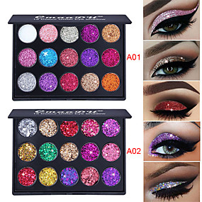baratos Maquiagem para os Olhos-2 cores Sombra Sem Cheiros Design Moderno Glitter Brilhante 1 pcs Maquiagem Cosmético Sombra de olho vestir-se Maquiagem para Dias das Bruxas Maquiagem de Festa Maquiagem Olho de Gato Glamoroso