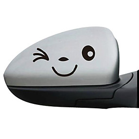 Cute Car Styling Smile Face 3D Decal Black Sticker for Auto Car Side Mirror RS