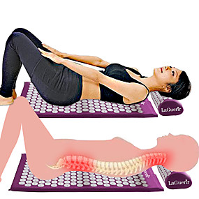 baratos Massageadores &amp; Suportes com Massageador-Almofada massageador massagem mat acupressure aliviar a dor no corpo spike mat acupuntura massagem yoga mat e travesseiro