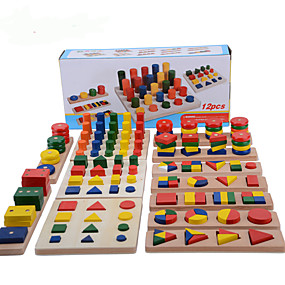 baratos Brinquedos Educativos-Ferramentas de Ensino Montessori Jogos de Madeira Brinquedos Matemáticos 8-14 pcs compatível De madeira Legoing Legal Educação Para Meninos Para Meninas Brinquedos Dom / Crianças