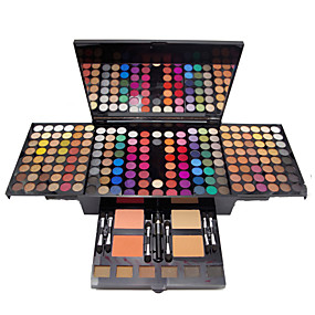 baratos Maquiagem para os Olhos-180 cores Sombra para Olhos Kit de sombra de olhos Kit de maquiagem de contorno Mate Brilhante Blush Iluminador efeito bronzeado Tudo-Em-1 Profissional Fashion Prova-de-Água Longa Duração Maquiagem