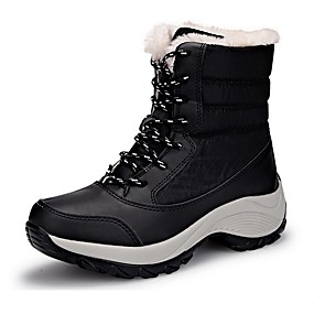 baratos Sapatos Femininos-Mulheres Botas Sem Salto Ponta Redonda Couro Ecológico Outono Preto / Branco / Vermelho