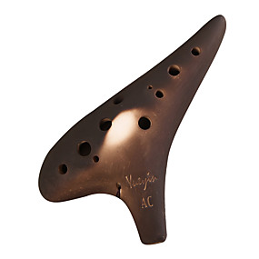 baratos Instrumentos de Sopro-Ocarina 12 Hole Cerâmica 18*12 cm C