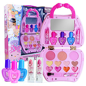 baratos Fantasia &amp; Faz de Conta-Fingir conjunto de maquiagem Pretend Makeup Play Conjunto de jogo de salão de beleza Para Meninas Desenho Presente Crianças