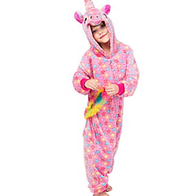 baratos 2020 Tendência-pijama kigurumi infantil unicórnio cavalo voador pônei animal meninos e meninas festival trajes de férias flanela pijamas arco-íris