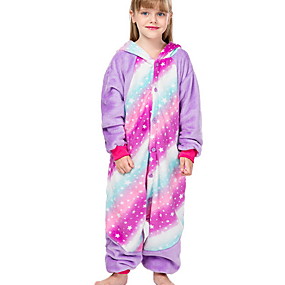 baratos 2020 Tendência-pijamas kigurumi infantil urso meninos e meninas festival de animais trajes de férias flanela sleepwear arco-íris