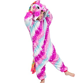baratos 2020 Tendência-pijama kigurumi infantil unicórnio cavalo voador pônei meninos e meninas animais trajes festival de flanela pijamas arco-íris