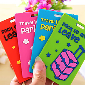 baratos Acessórios de Viagem &amp; Bagagem-senhor e senhora Etiqueta para Mala Personalizado Sob Medida Únicos Acessório de Bagagem Durável Conveniência Pele silica Gel 2pcs Laranja Almofadado Acessório de Viagem