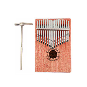 baratos Instrumentos de Percussão-Kalimba 17 Key Finger Mbira Sanza Thumb Piano Madeira Portátil Instrumento Musical Melhor Presente para Crianças e Iniciantes