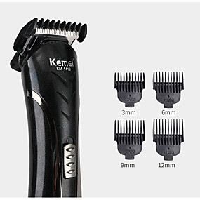 baratos Cuidado de cabelo e estilo-Kemei km-1407 6 em 1 máquina de cortar cabelo barbeador elétrico multifuncional nariz aparador de pêlos recarregável sem fio homens barbeiro ferramenta cortador kit