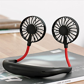 Color : Red Air Cooler USB Desktop Small Fan 2 Gear Silent Desktop Retro Style Automatic Shaking Head Rechargeable Fan
