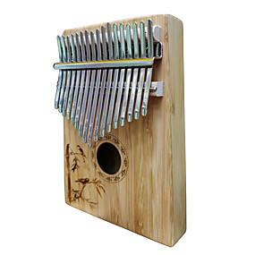 baratos Instrumentos de Percussão-Kalimba Finger Mbira Sanza Thumb Piano 17 Key De madeira Bambu Portátil Instrumento Musical Melhor Presente para Crianças e Iniciantes