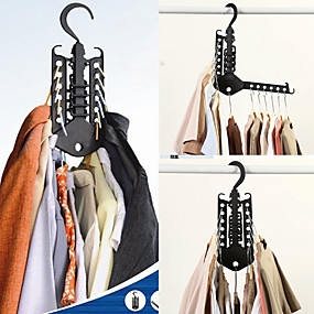 HugeStore 20 St/ück Mini Kleider Rack Kleiderb/ügel Haken Halter Rack Raumspar Schwarz