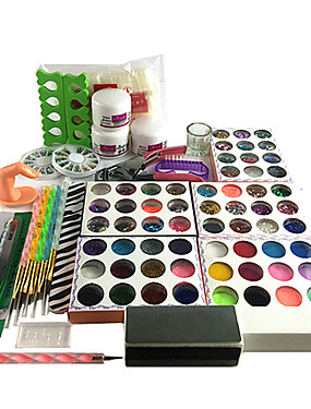 baratos Liquidação de Unhas-28 pcs Kits de unhas Universal Básico Diário Kit de Acrílico para Unha de Dedo