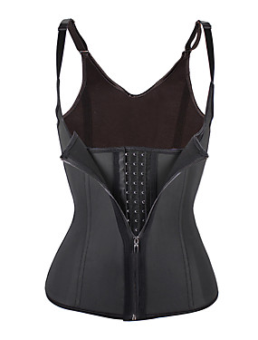 baratos Modeladores-Homens / Mulheres Zíper Sem Busto - Sólido / Moderno, Renda / Esportivo / Fashion Preto XXXXL XXXXXL XXXXXXL