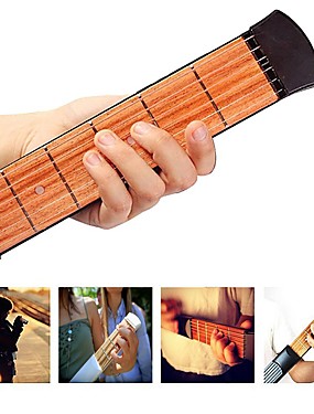 baratos Instrumentos Musicais-Guitarra de bolso Ferramenta de instrutor de guitarra Ferramenta de prática de acordes Portátil Composto Madeira-Plástico 6 strings Instrumento musical profissional para iniciantes e jovens estudantes