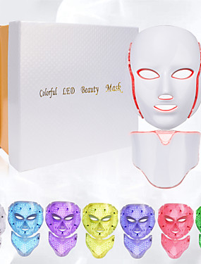 baratos Equipamento para Remoção de Tatuagem-Máscara facial led elétrica máscara led terapia de luz beleza cuidados com a pele 7 cores 3 cores mulheres